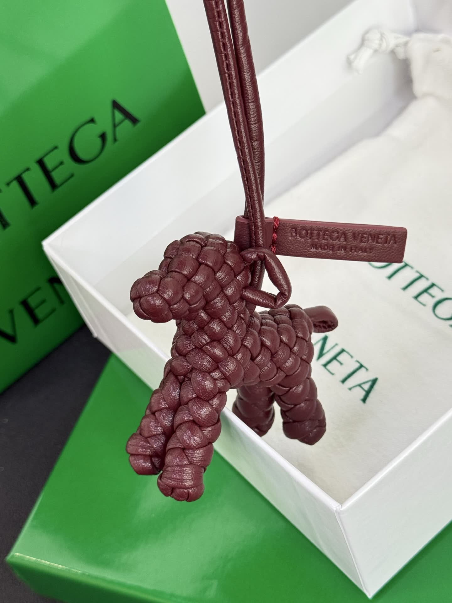 Bottega Veneta Leather Dog Charm